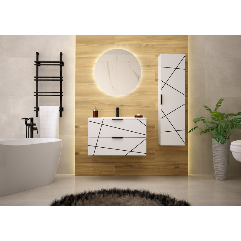 Aree Bathroom Storage, White
