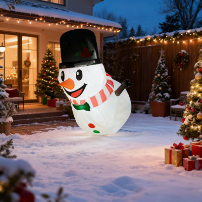 Bonhomme de neige de Noël suspendu 3,4 pi | Décoration d'extérieur à DEL