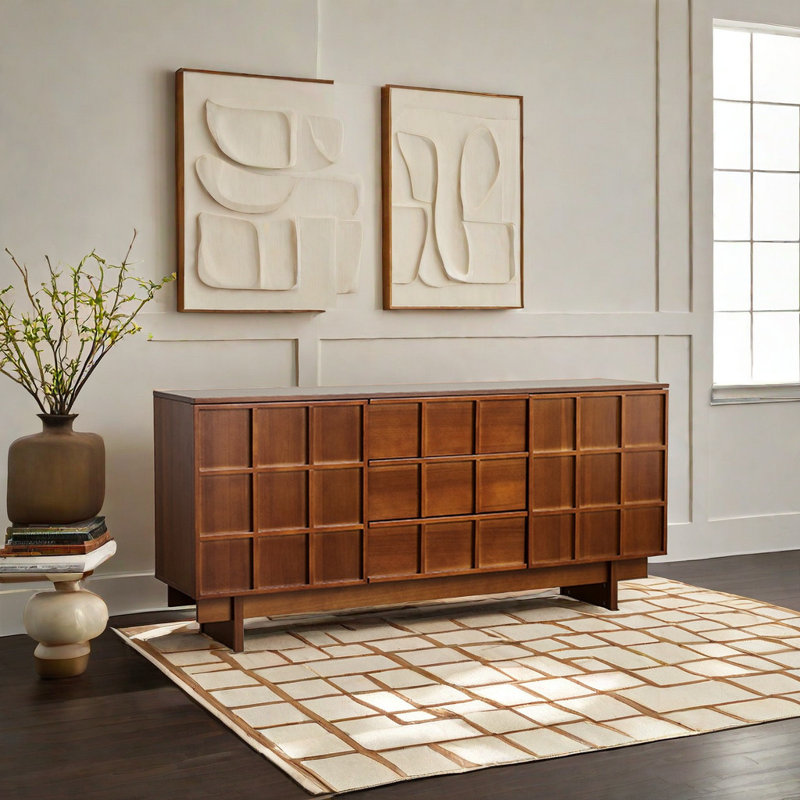 High Appearance Level Accent Cabinet 69.3'' Solid Wood Sideboard