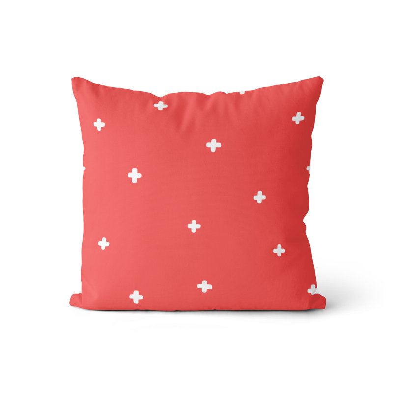 Housse de coussin Jannel, Corail / blanc