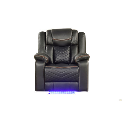 Fauteuil inclinable électrique Challenger Modern Contemporary DEL, structure en bois et métal, gris