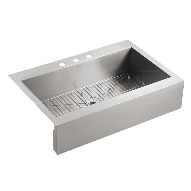 Vault™ 35-3/4" x 24-5/16" x 9-5/16" Top-Mount Single-Bowl Stainless Steel Kitchen Sink, 3 Holes