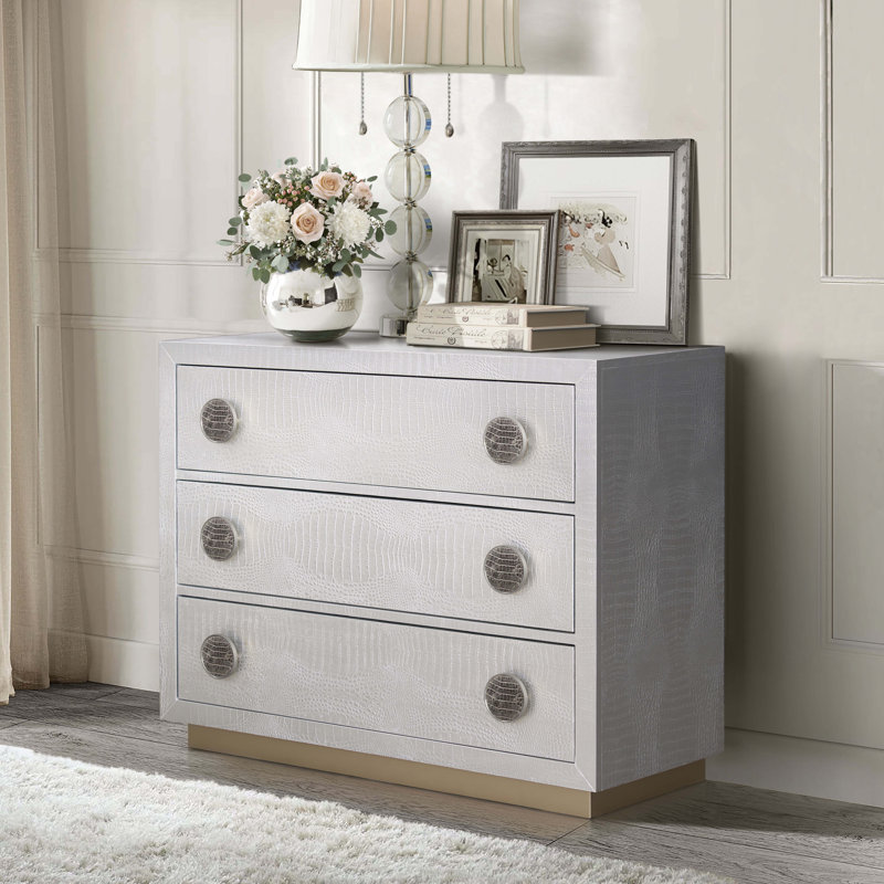 Armoire console argentée