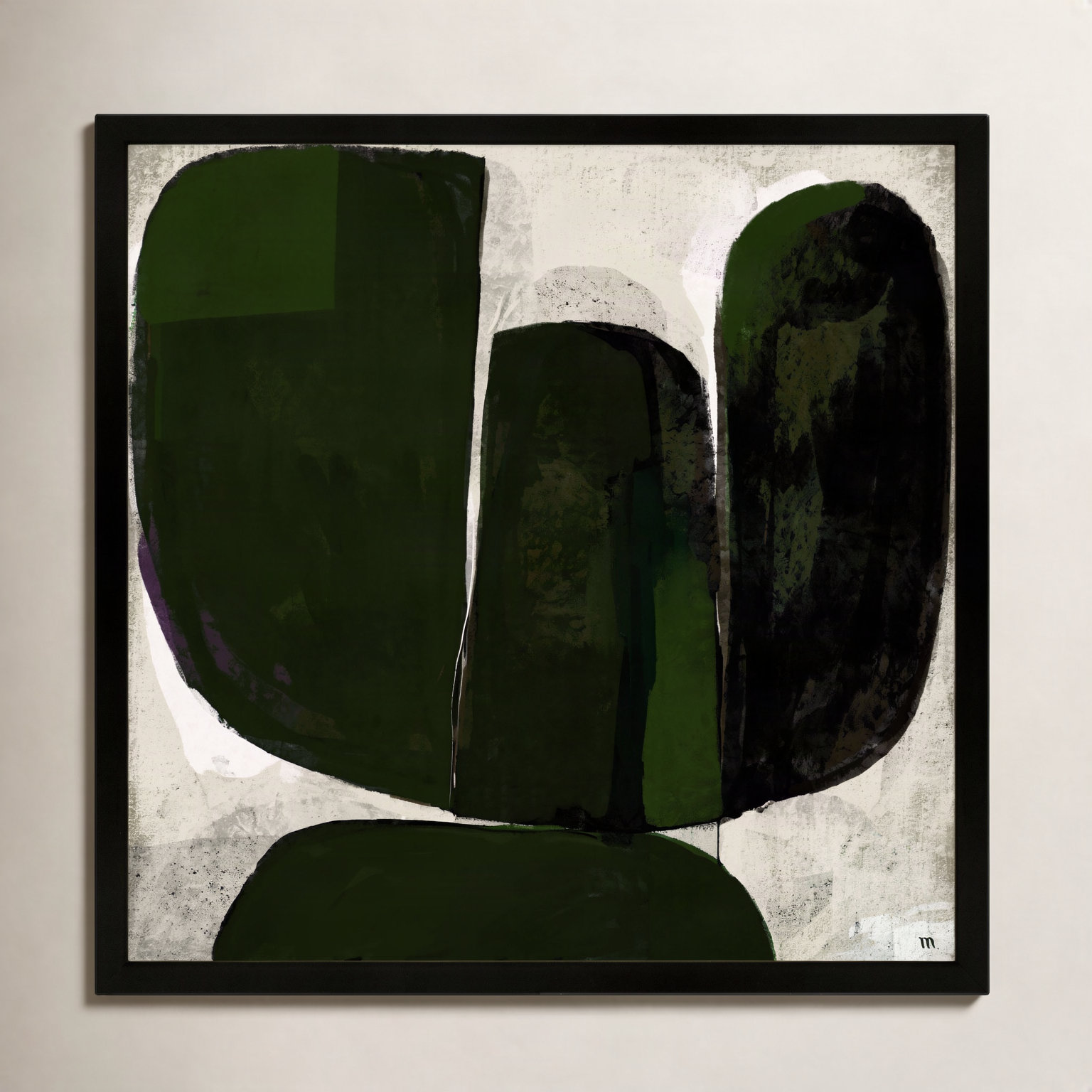 Vanessa "Succulent No. 6" Print, Black, 16" H x 16" W x 1.25" D