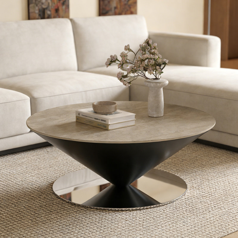 Table basse haut de gamme pour petit appartement, H 13,38 po x L 29,52 po x l 29,52 po