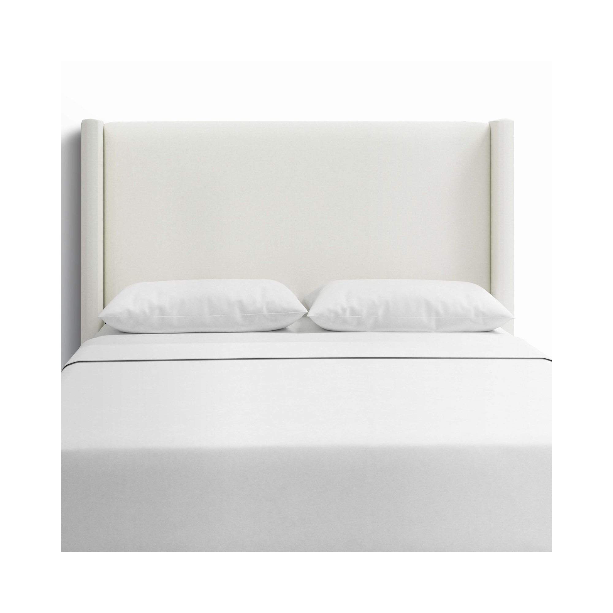 Hanson Upholstered Headboard, Full, Zuma White Textured Linen