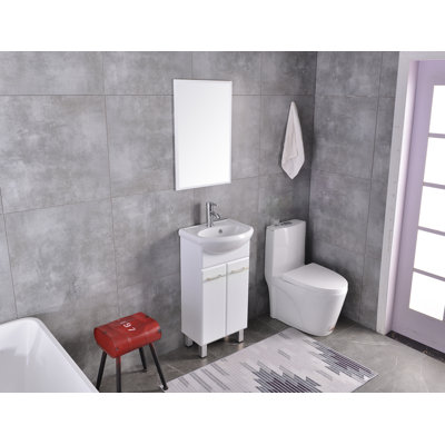 Ensemble de meuble-lavabo simple 18 po avec miroir Asheton