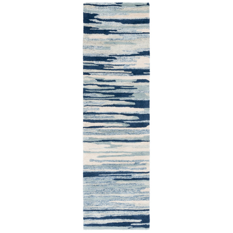 Tapis en coton / ivoire Jhenifer, Tapis de couloir 2 pi 3 po x 8 pi