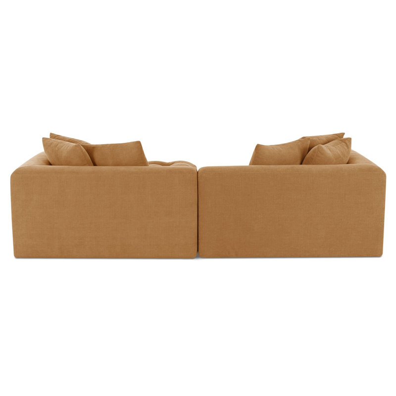 Davie Lounge Modular Sectional Olive, Yellow Polyester, 30.7" H x 104" W x 87" D