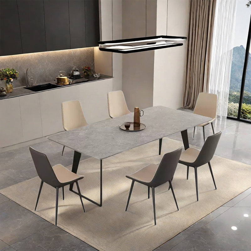 Ensembles de table de salle à manger minimalistes de style italien, H 29,5 po x L 70,9 po x l 31,5 po