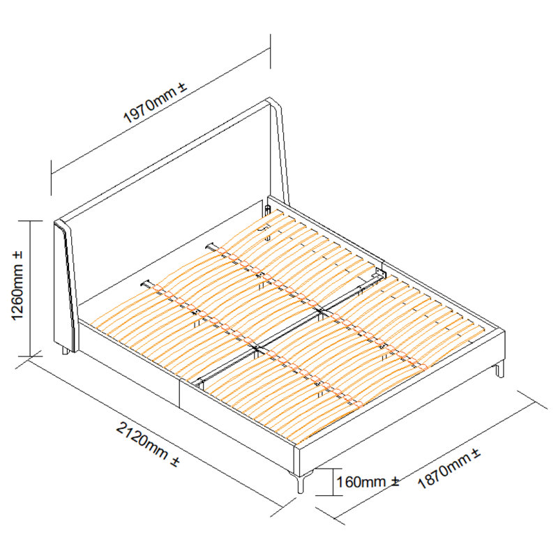 Carmer Upholstered Bed Frame, Super King (6')