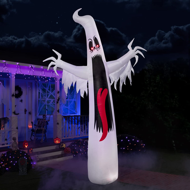 Fantôme effrayant de 12 pi d'Halloween avec lumières DEL intégrées