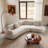 128” Modern Curved Sofa Couch,5-Seater Oversized Modular Sectional Couch Upholstery Boucle Sofas with Pillows-475961409