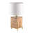 24" Cylindrical Table Lamp - Modern Rustic Gold and Natural Brown Lamp with Off-White Shade - Decorative Home or Office Lighting - Traditional Accent Lighting