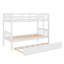Lit superposé simple en bois d'hévéa avec lit gigogne escamotable transformable en deux lits séparés-117529018