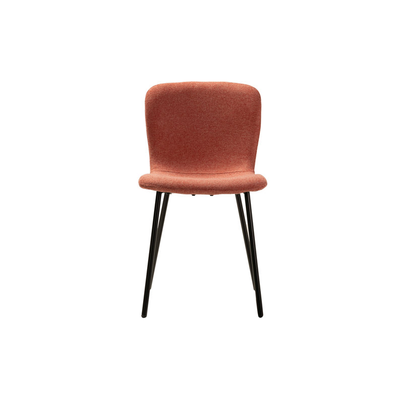 Polyester Blend Upholstered Metal Side Chair, Red