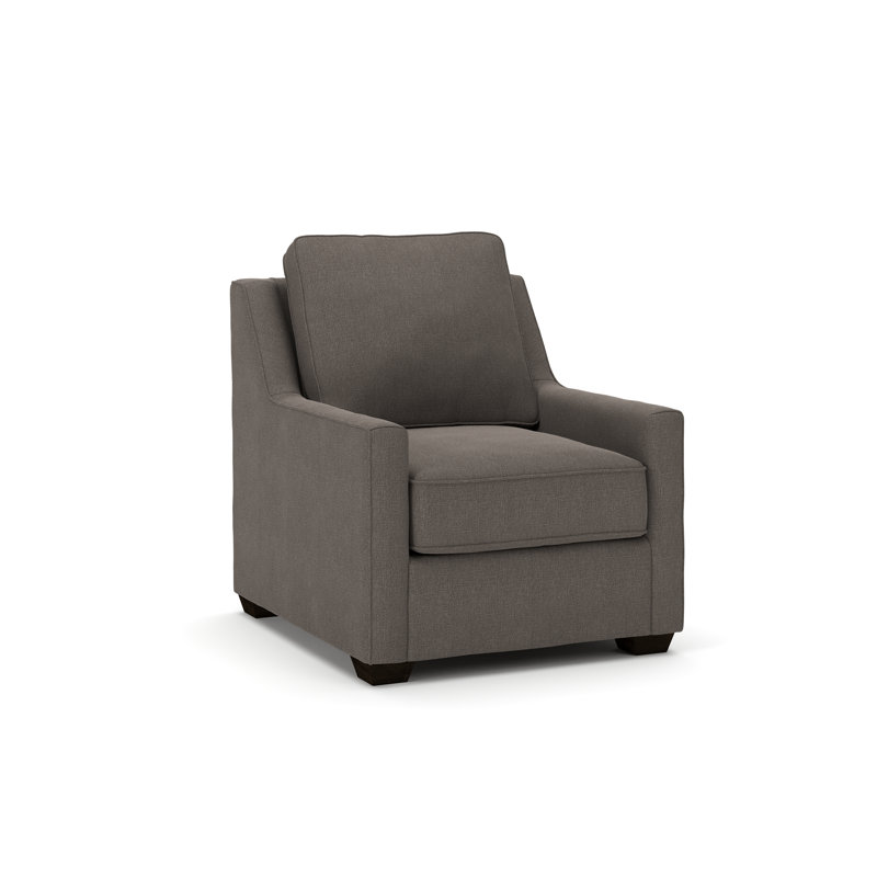 Gemi Upholstered Armchair, Drusky Charcoal Sustain® Basketweave