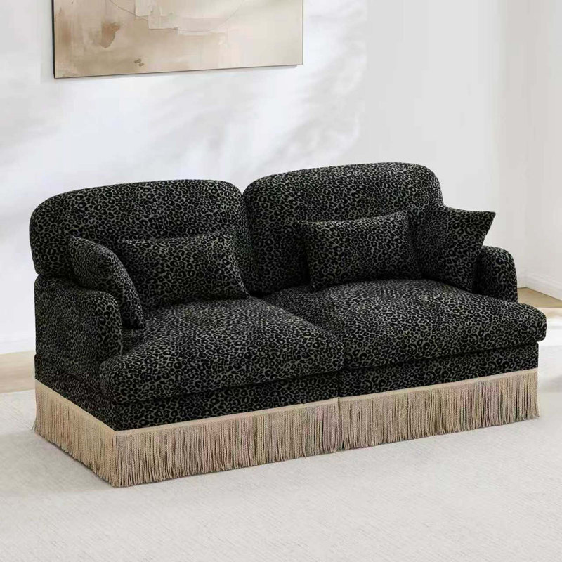 Canapé modulaire Chenille, Noir