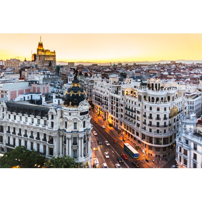 Gran Via, Madrid - Wrapped Canvas Print