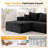 109" Corduroy Sleeper Sofa, Modular Compression Sectional Sofa Bed with Pillows, No Assembly Required-1275964937