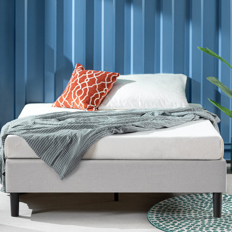 Besnik Upholstered Bed, Queen, Light Gray
