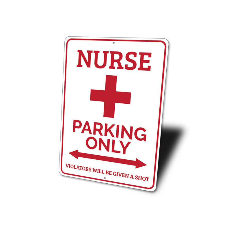 Enseigne en aluminium Nurse, H 14 po x l 10 po x P 0,04 po