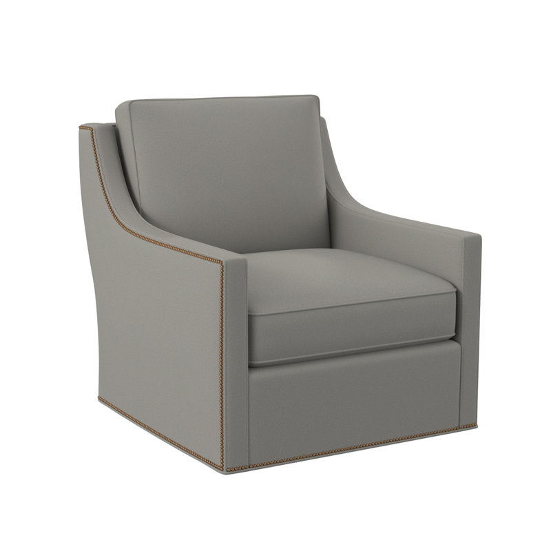 Sonoma Upholstered Swivel Armchair, Antique Brass Small, Fizz Ivory 100% Polyester