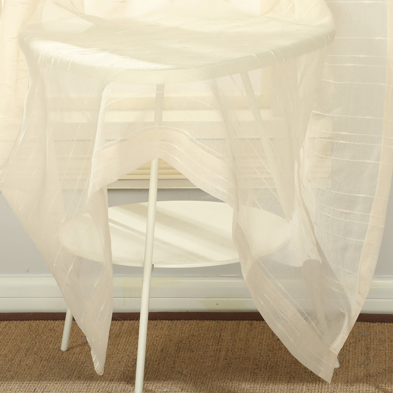 Aristteles Semi Sheer Curtain Pair, Beige