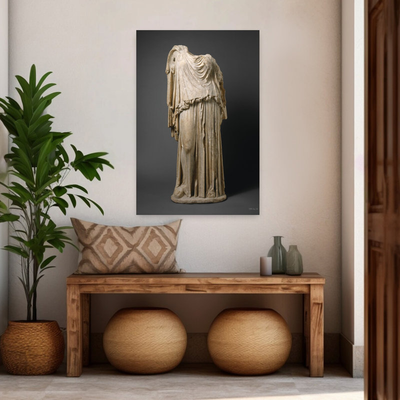 Statue romaine, architecture contemporaine, art, H 48 po x l 32 po
