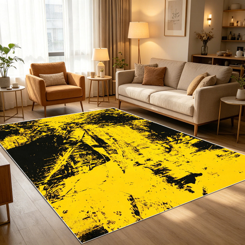 1PC Abstract Wavy Watercolor Pastel Purple Gray Beige area rugs for Living Room, Soft and Comfortable, Suitable for all seasons, easy-to-maintain, machine washable Indoor floor mat, Under Table Farmhouse suitable for dining table, bedroom, entryway.