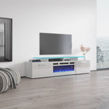 Aiyah TV Stand for TVs up to 75" with Electric Fuel Type and Fireplace Included