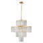 Lustre en cristal doré 12 lumières de luxe à 4 niveaux de 20 po, cadre suspendu, éclairage de plafond élégant pour le salon, la salle à manger et la chambre à coucher