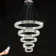 Meva Large 5 Ring Crystal Chandelier Dimmable Lighting D7.9"+15.7"+23.6"+32"+40"