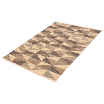 Ankim FW crème, kilim gris 5 pi 2 po x 7 pi 8 po