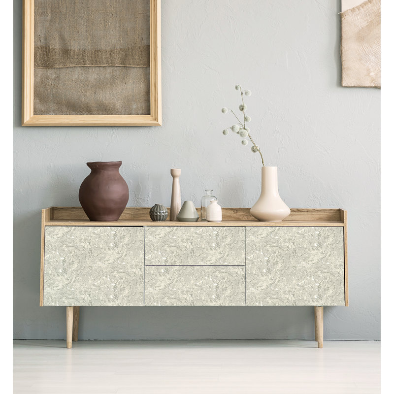 Tommy Bahama Cork Harbor 18' L x 20.5" W Peel and Stick Wallpaper Roll, Silver