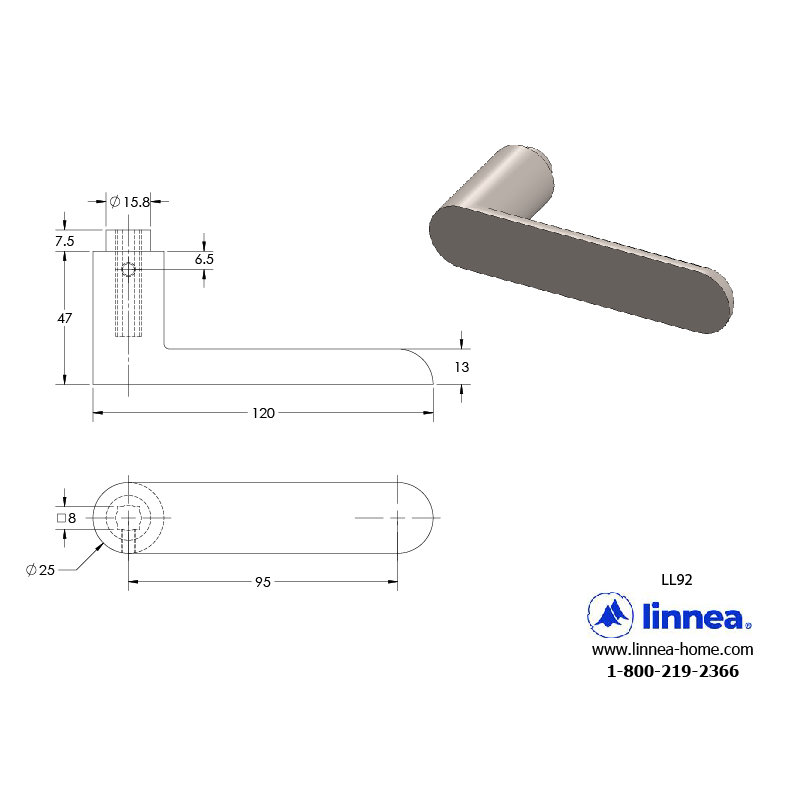 Passage Door Lever Set, Satin Stainless Steel, 2-3/8"