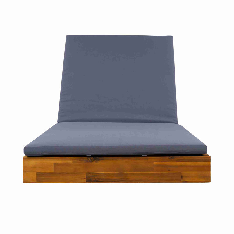 Outdoor Recliner with Water-Resistant Lounge Cushion, Dark Gray