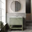 Old London Bexley 600mm Fern Green 1 Drawer Floor Standing Vanity Unit With 1 Tap Hole White Stone Basin-134736929-134736930