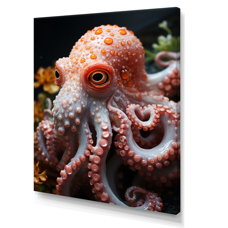 Lapuma Coral Octopus Lunar Reflections, reproduction d'art sur toile, H 32 po x l 16 po x P 1 po, Toile tendue