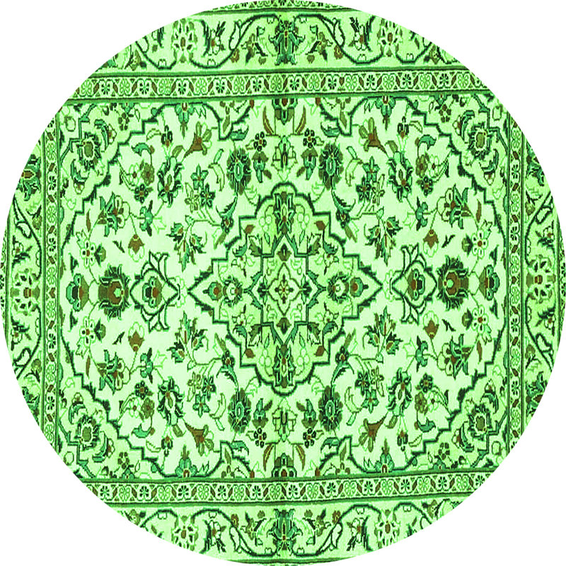 Micala Washable Oriental Indoor Rug, Round 6'
