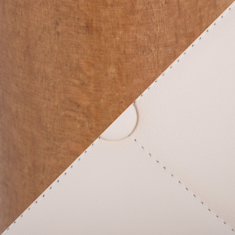 Chaises d'appoint rembourrées en similicuir Paco avec pieds fuselés en bois, Noyer