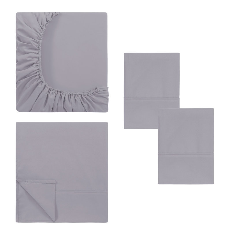 Modern Threads 4-Piece Ultra Soft Microfiber Sheet Set with Deep Pockets in Solids & Prints, Lavender