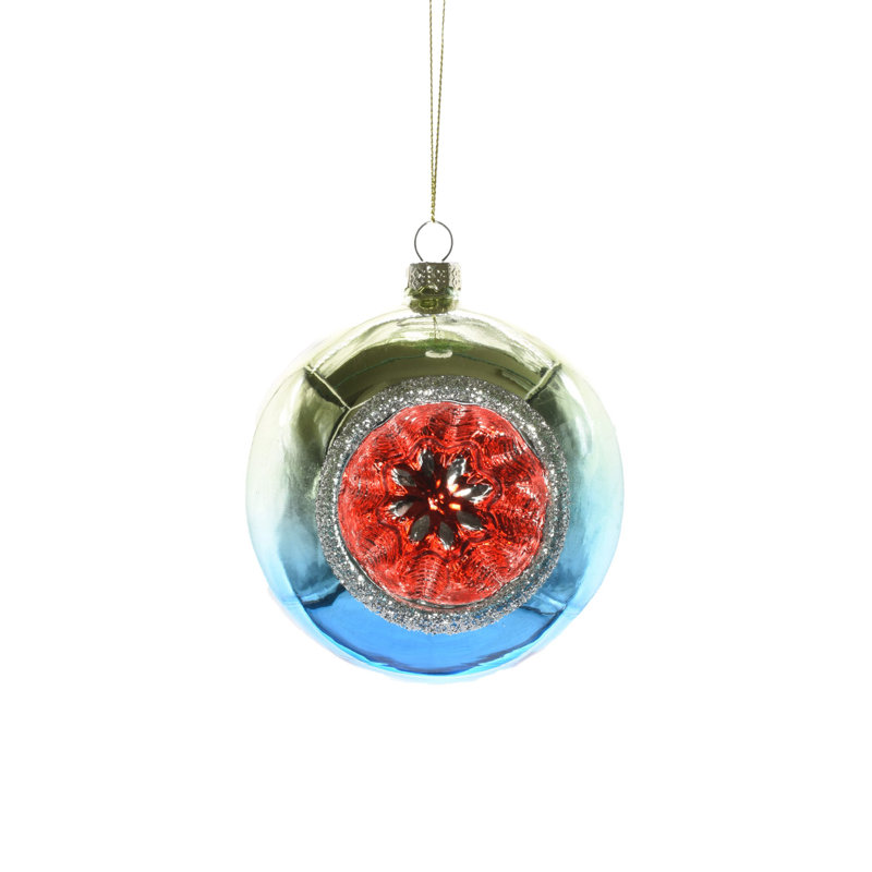 Ornement boule bleue suspendue (paquet de 2), Bleu