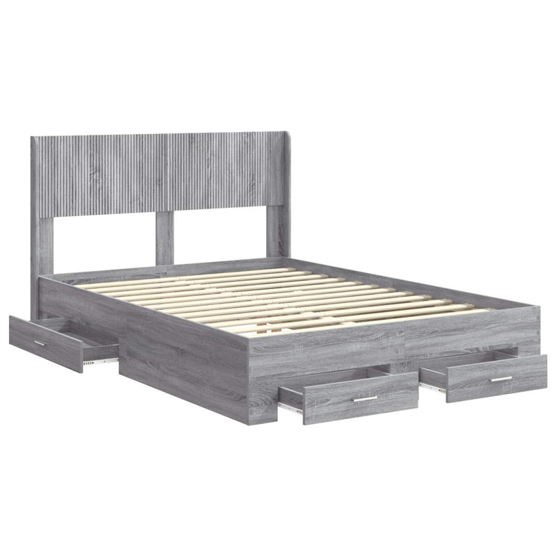 Bed Frame, Small Double (4'), Grey Sonoma