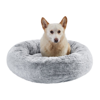 Best Friends by Sheri SnuggleSoft Faux Fur Memory Foam Calming Donut Bed