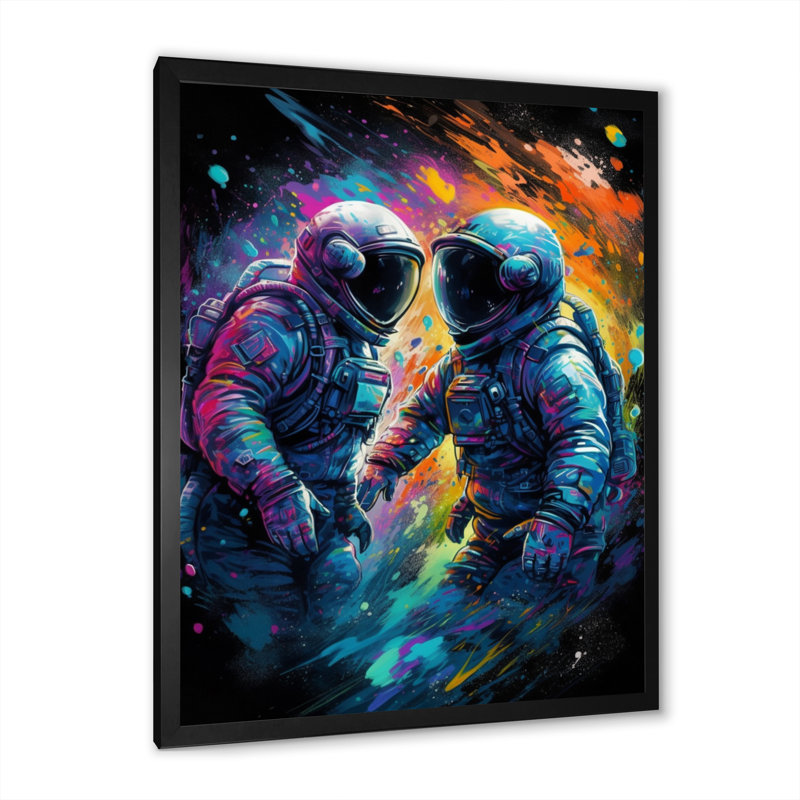 Astronaut Confrontation, reproduction d'art sur toile, Noir, H 20 po x l 12 po x P 1 po