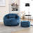 Watban 41.3'' Wide Tufted Chenille Compression Barrel Accent Chair and Ottoman-169288268
