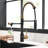 Contemporary Kitchen Purifier Faucet - Drinking Water Tap With Pull Down Filter In Black And Gold Materials Sink Easy Installation Maintenance