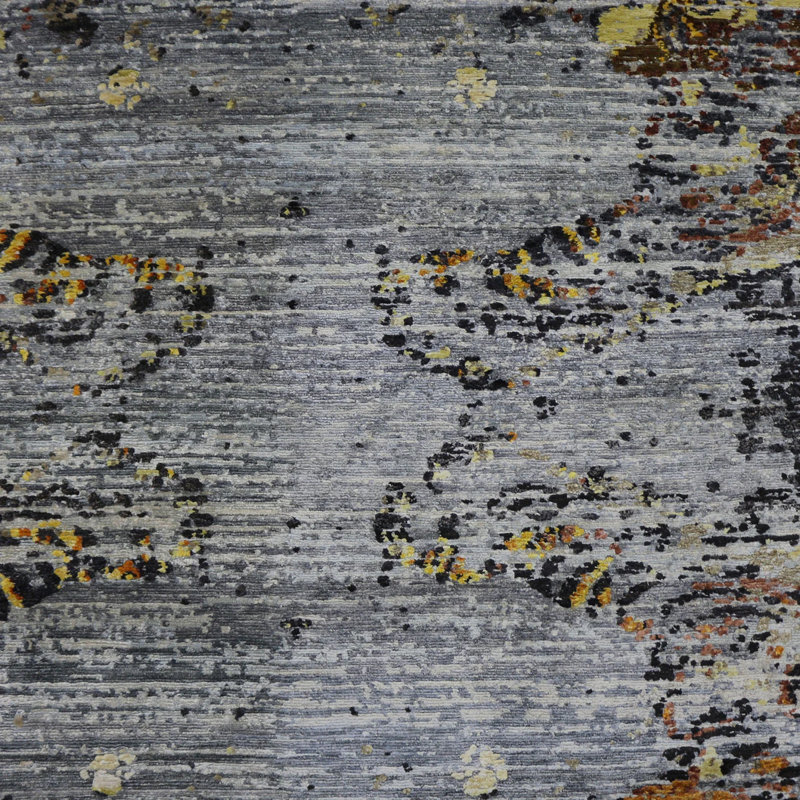 Tibetan Nu Vibrant Silk Rug - Midnight Sunburst