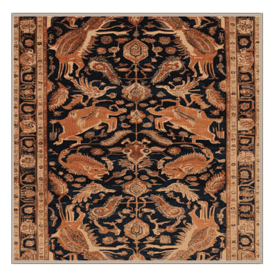 Machine Washable Persian Brown Area Rug